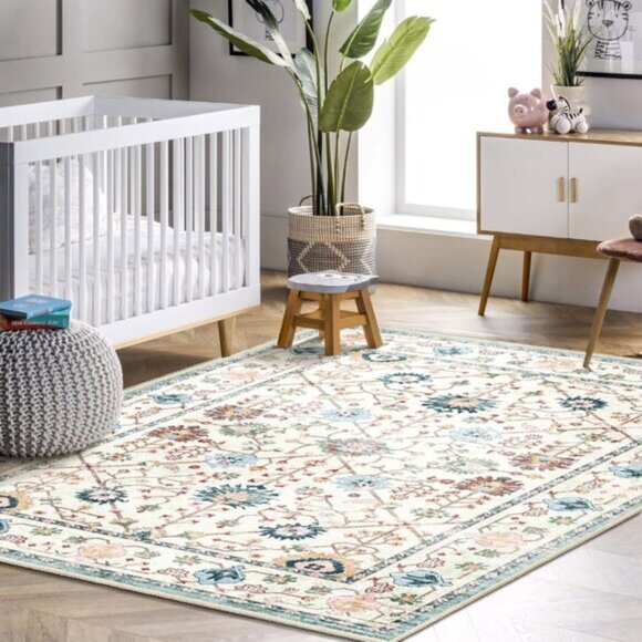 Non Slip 5 x 7 Area Rug Boho Washable Rugs for Living Room Bedroom Indoor Carpet - Picture 7 of 11